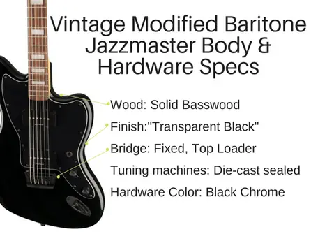 Squier Vintage Modified Baritone Jazzmaster (Body & Hardware Specs)